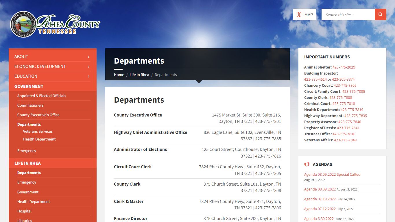 Departments | Rhea County, Tennessee
